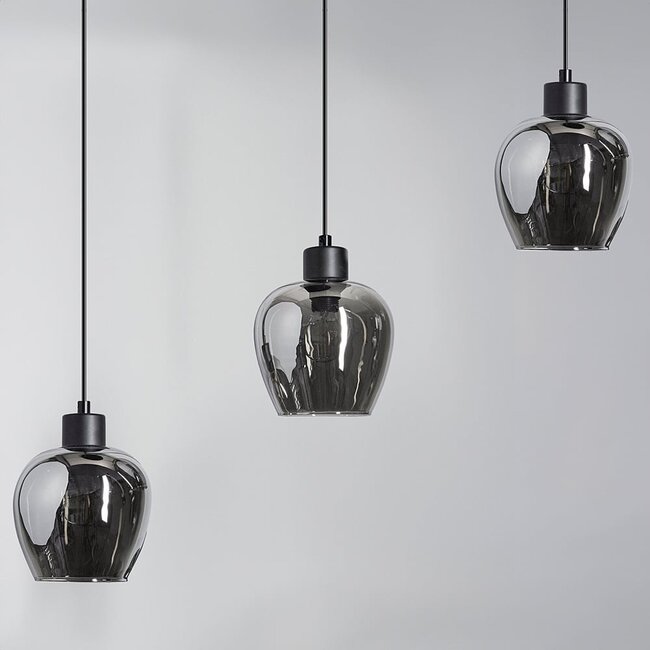 Suspension à 3 lumières avec verre fumé - Vegas