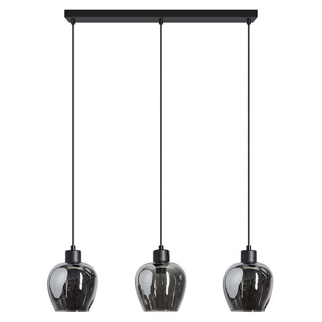 Suspension à 3 lumières avec verre fumé - Vegas