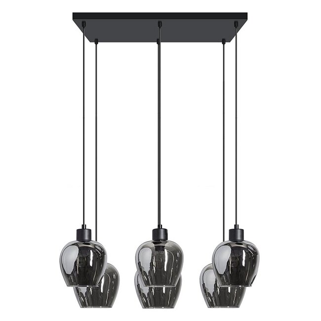 Suspension Arvada 6 lumières - verre fumé