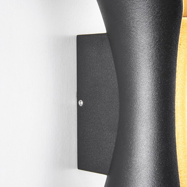 Applique murale extérieure Else avec LED intégrée - noire et dorée