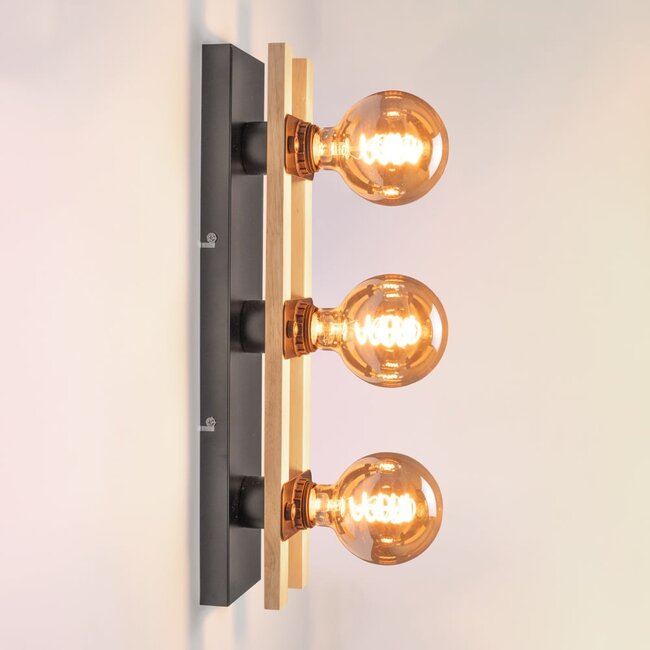 Applique noire à 3 branches - Nolan