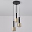 Suspension Aur 3 lumières - noir et doré en nid d'abeille