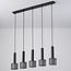 Suspension Fosco 5 lumières - noir mat en nid d'abeille
