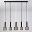 Suspension industrielle noire, 5 lumières - Fosco