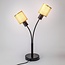 Lampe de table luxueuse Altin 2 lumières en noir à abat-jour doré nid d'abeille