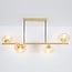 Suspension Soikea 4 lumières - doré avec globes en verre ambré
