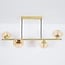 Suspension Soikea 4 lumières - doré avec globes en verre ambré