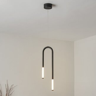 Suspension barre Rura - noir avec LED intégrée