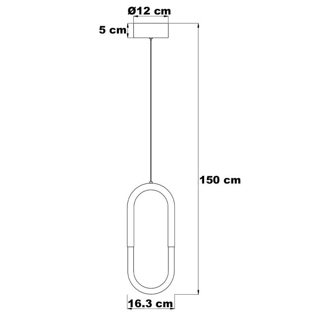 Lampe suspendue design Rohr - noir