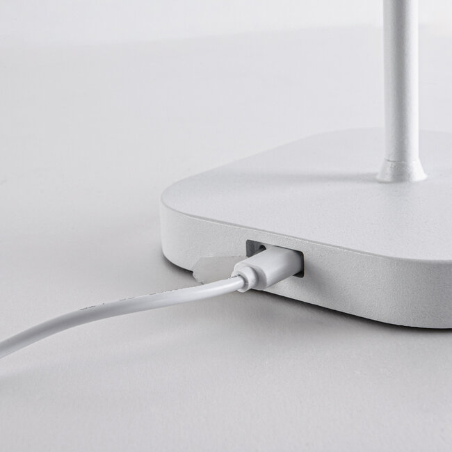 Lampe de table rechargeable et dimmable Robin - blanc mat