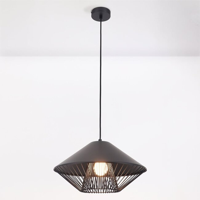 Lampe à suspension moderne Aiva - noire