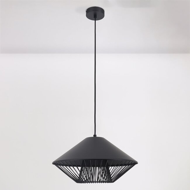 Lampe à suspension moderne Aiva - noire
