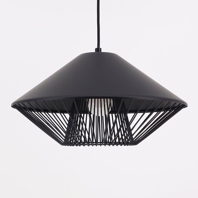 Lampe à suspension moderne Aiva - noire