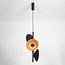 Suspension moderne Jinte 3 lumières en noir et orange