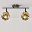 Plafonnier Oro 2 lumières - noir avec détails en bronze