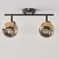 Plafonnier Oro 2 lumières - noir avec détails en bronze