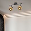 Plafonnier Oro 2 lumières - noir avec détails en bronze