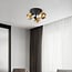 Plafonnier Emas 3 lumières - noir avec détails en bronze