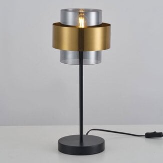 Lampe à poser Lor en verre fumé - bronze