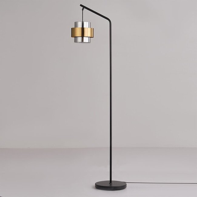 Lampadaire design Kuld en noir, bronze et verre fumé