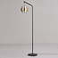 Lampadaire design Kuld en noir, bronze et verre fumé