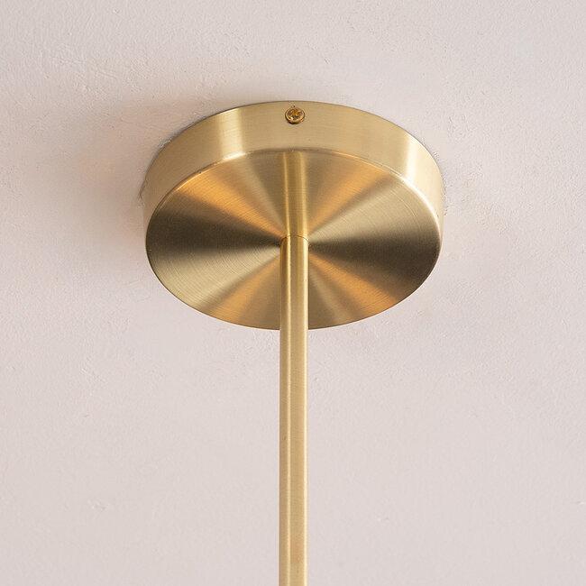 Plafonnier Stiri 4 lumières - doré avec globes en verre opalin