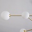 Plafonnier Sest 6 lumières - doré avec globes en verre opalin