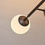 Plafonnier Osem 8 lumières - noir avec globes en verre opalin