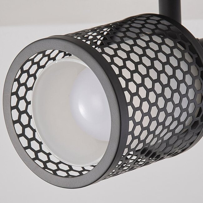 Plafonnier Fori 1 lumière - noir au design en nid d'abeille