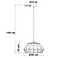 Lampe suspendue industrielle en rotin - Mimbre