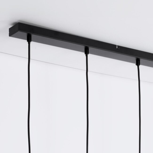 Suspension Cinza 5 lumières en verre fumé à effet miroir