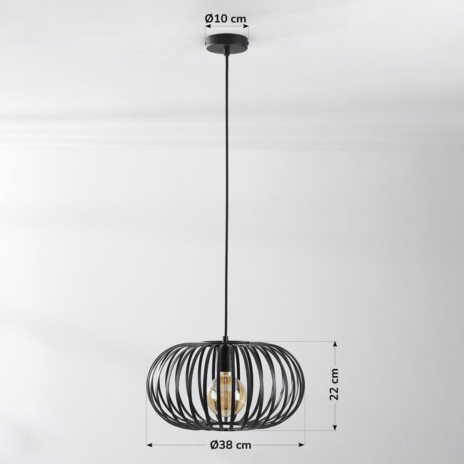 Lampe suspendue à 1 lumière Sole - noir