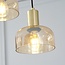 Lampe suspendue or avec verre ambré, 3 lumières - Marrom