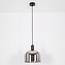 Suspension Apvali en verre fumé gris - noir mat