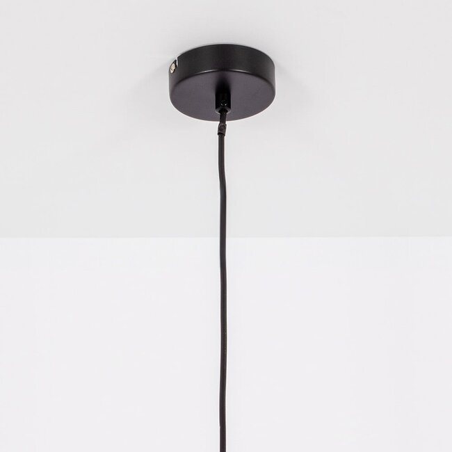 Suspension Apvali en verre fumé gris - noir mat