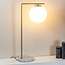 Lampe à poser Jeana en verre blanc laiteux - aspect marbre