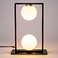 Lampe de table noire à 2 lumières avec verre blanc laiteux - Duas