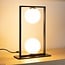 Lampe à poser 2 lumières Duas - noir et verre blanc laiteux