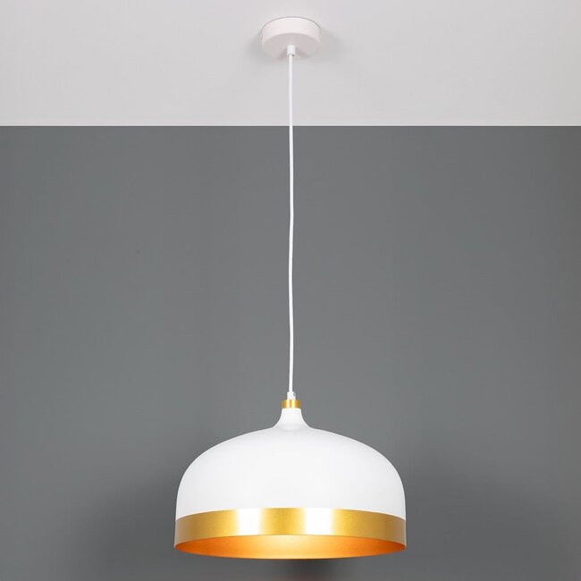 Lampe suspendue industrielle avec détails dorés - Zelta