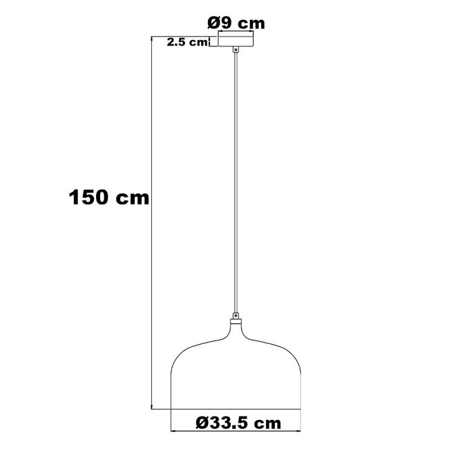Lampe suspendue industrielle avec détails dorés - Zelta