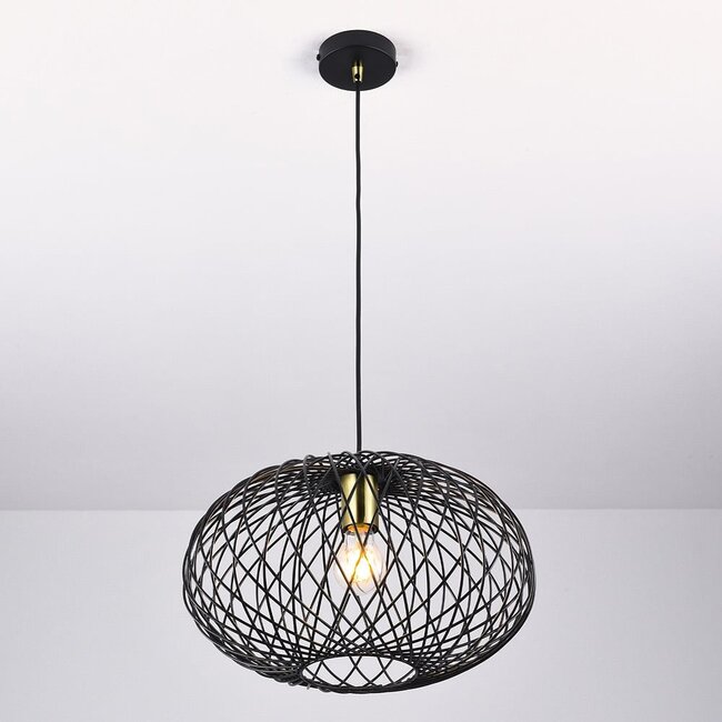 Lampe suspendue en métal noir Jaula