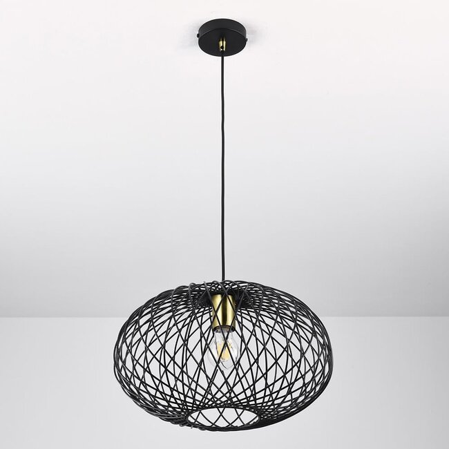 Lampe suspendue en métal noir Jaula