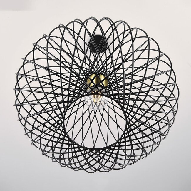 Lampe suspendue en métal noir Jaula