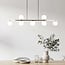 Suspension Syv 7 lumières - globes en verre opalin