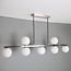 Suspension Syv 7 lumières - globes en verre opalin