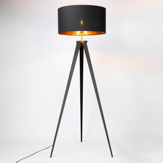 Lampadaire tripod avec abat-jour en tissu - Tessuto