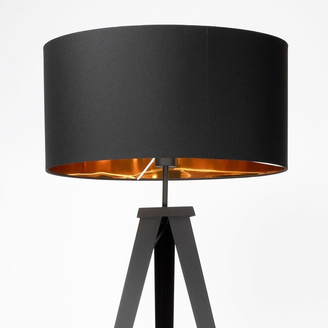 Lampadaire trépied Tessuto avec abat-jour en tissu