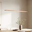 Suspension en bois Liora à intensité variable - allongée avec LED intégrée