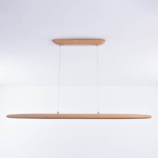 Suspension en bois Liora à intensité variable - allongée avec LED intégrée