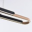 Suspension design Lilia à intensité variable - noir et placage bois